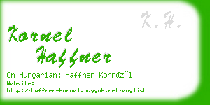 kornel haffner business card